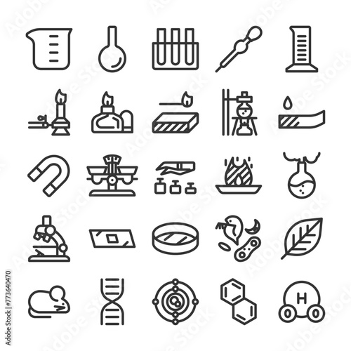 化学 科学実験 アイコン セット