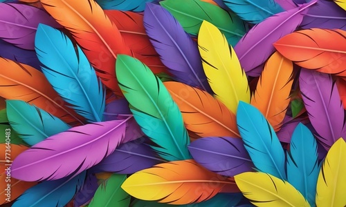 Wallpaper Mural Feathers multi-colored background in pastel colors. Feather pattern. Feather wallpaper.background made from natural materials Torontodigital.ca