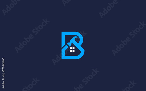 letter b with home repairs logo icon design vector design template inspiration