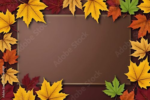 Autumn leaves with copy-space background concept  blank space. Place to adding text blank copy space. Scarlet Serenity  Background with Autumn Leaves Blank Space