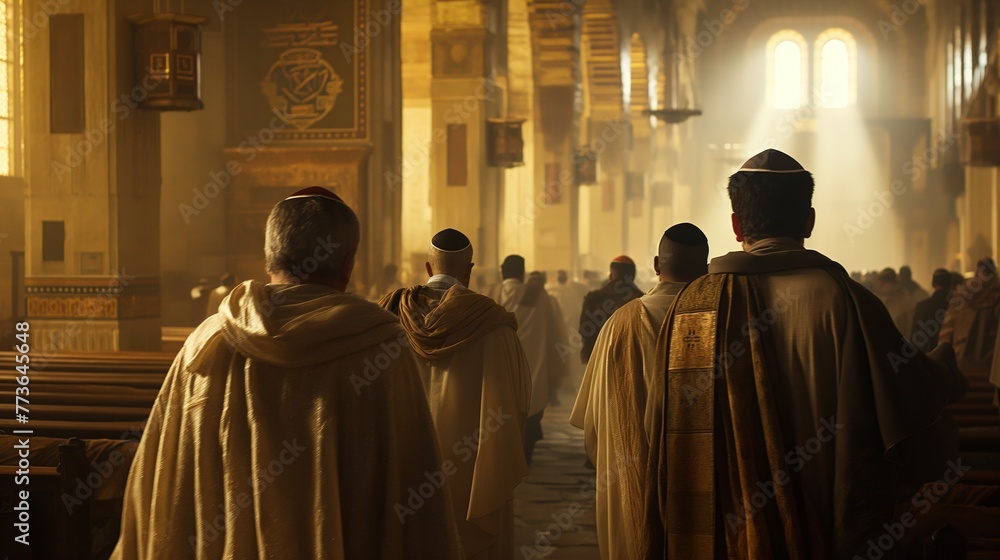 Divine Devotion Jewish Priests in Prayer at the Jerusalem Synagogue