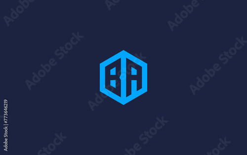 letter ba with hexagon logo icon design vector design template inspiration