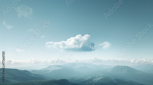 A solitary white cloud hangs suspended, casting a spell of calm over the scenery