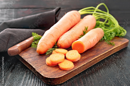 Carrots fresh on board
