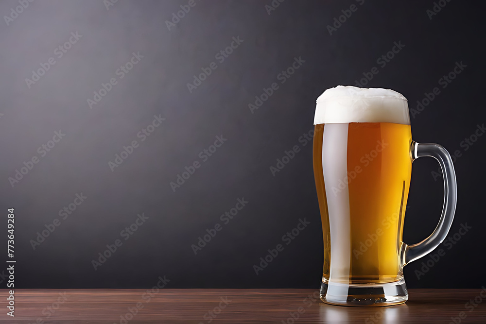 Beer with copy-space background concept, blank space. Place to adding text blank copy space. Brewing Brilliance: Beer with Ample Space