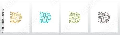 Tree Rings Pattern Letter Initial Logo Design D
