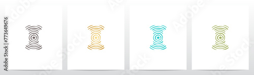 Tree Rings Pattern Letter Initial Logo Design I