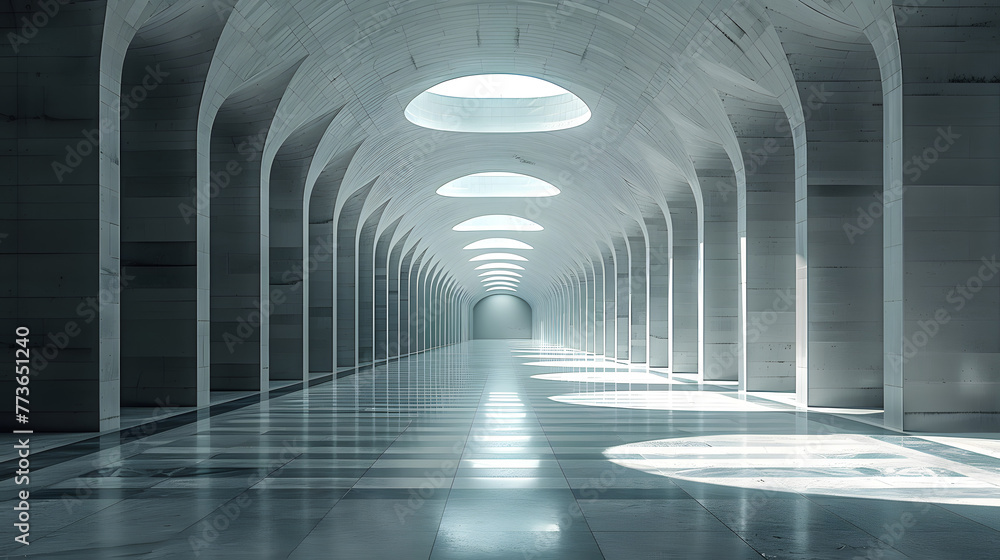 light in the tunnel, unique architectural background