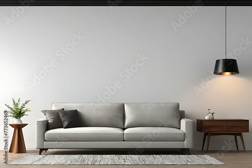 Furniture in copy-space background concept, big blank space. Microstock Visuals of Stylish Furniture for Hosting