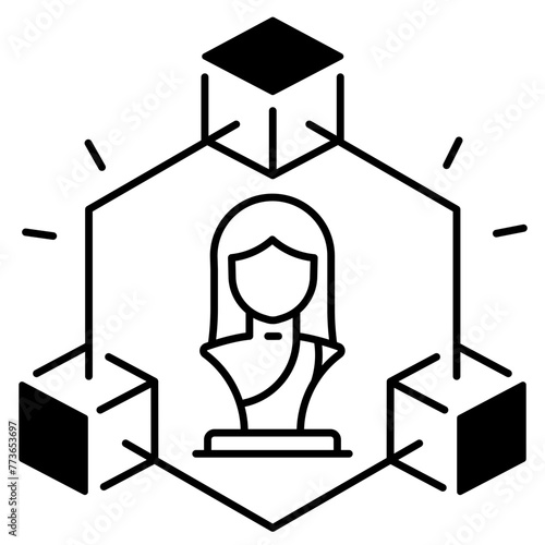 Blockchain Statue Icon