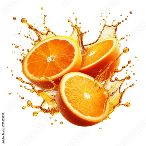Orange slices with a water splash