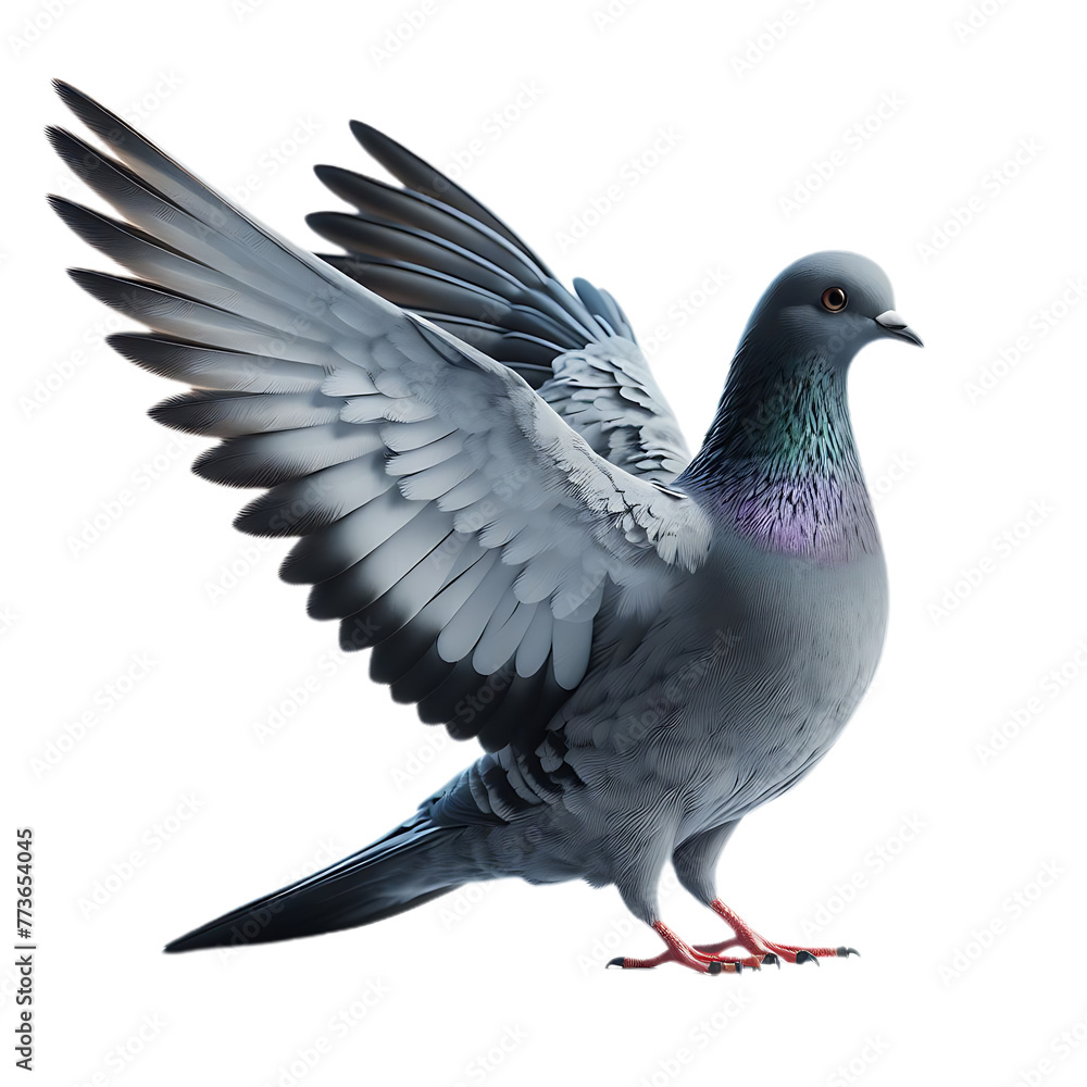 Obraz premium Pigeon, isolated, transparent background