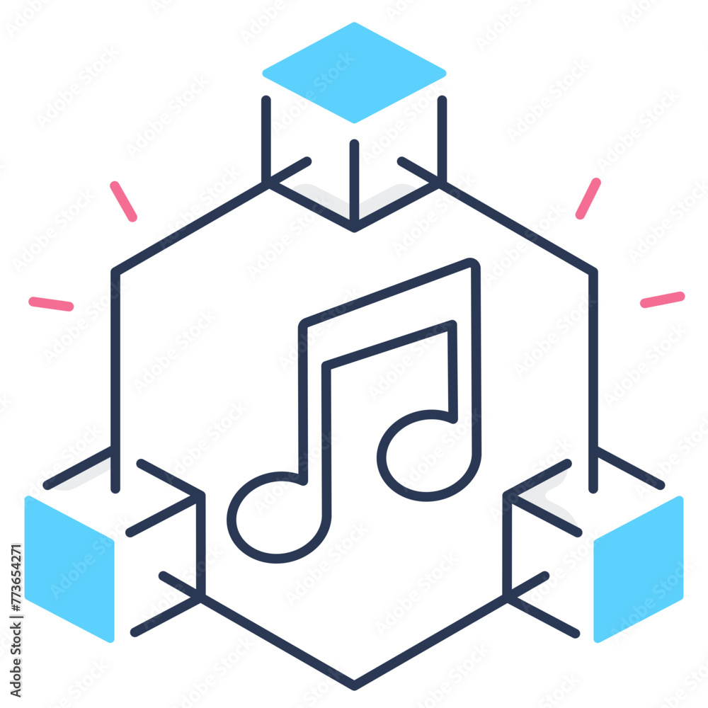 Blockchain Music Icon Blockchain Music Icon