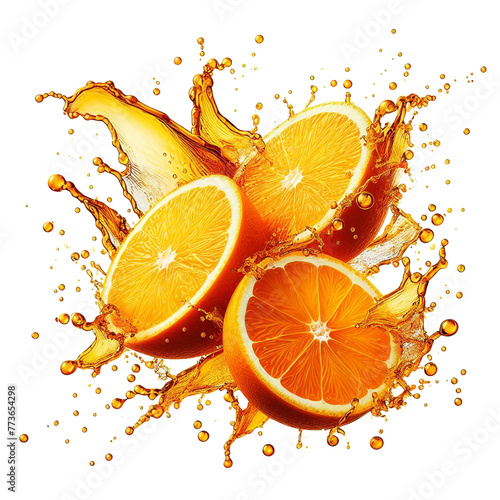 Orange slices with a water splash