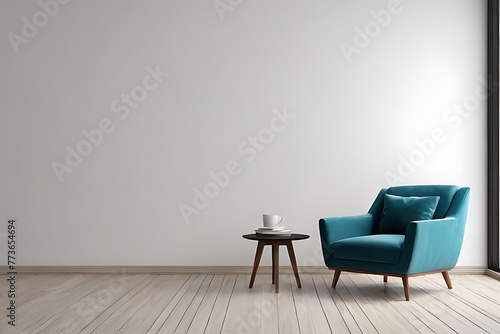 Modern minimalist interior with copy-space background concept, blank space. Simplicity in Focus: Copy-Space Background in Minimalist Design