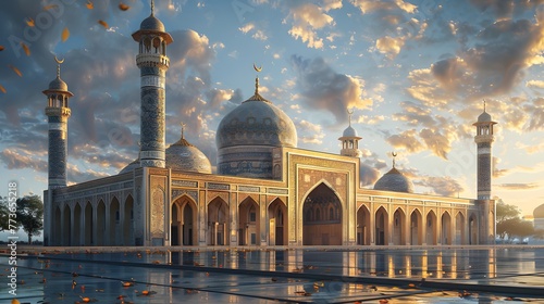 Persian Style Mosques: Exquisite Architectural Beauty ai image