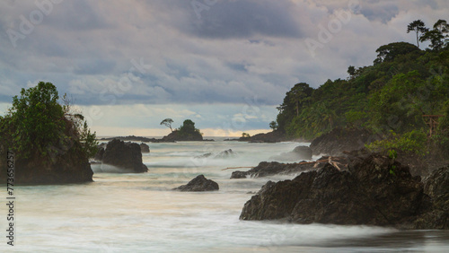 Mystic Shoreline: Ocean's Veiled Rocks