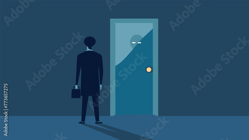 A person behind a locked door illustrating the isolation and secrecy often associated with substance abuse within the home.
