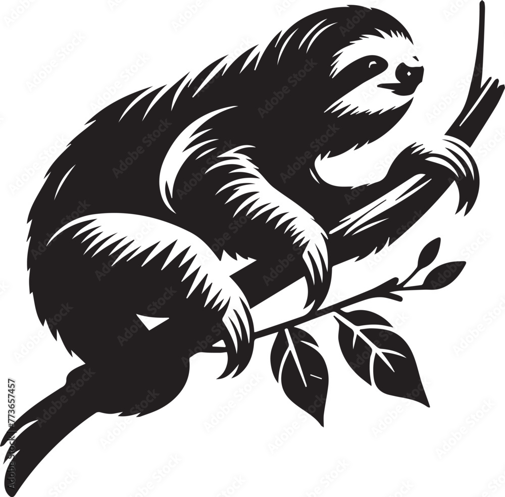 sloth vector silhouette style sloth vector silhouette style
