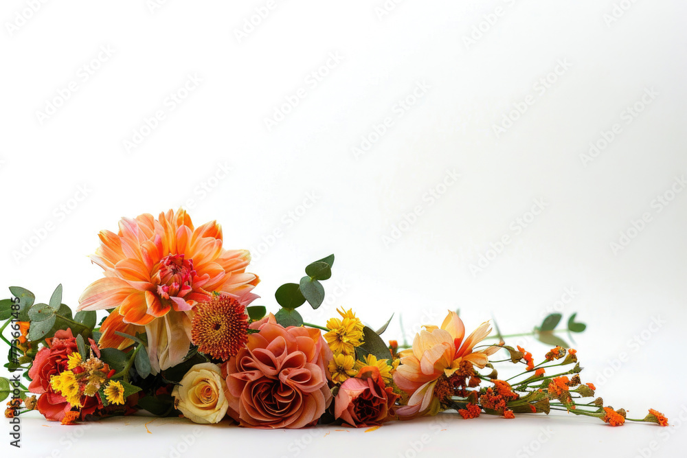 A flower arrangement isolated on a white background