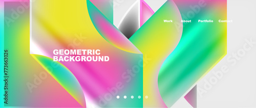 Colorful gradients with abstract geometric shapes. Vector Illustration For Wallpaper, Banner, Background, Card, Book Illustration, landing page