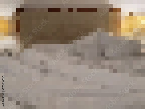 mozaic irregular three color grey, brown and yellow pixel art background