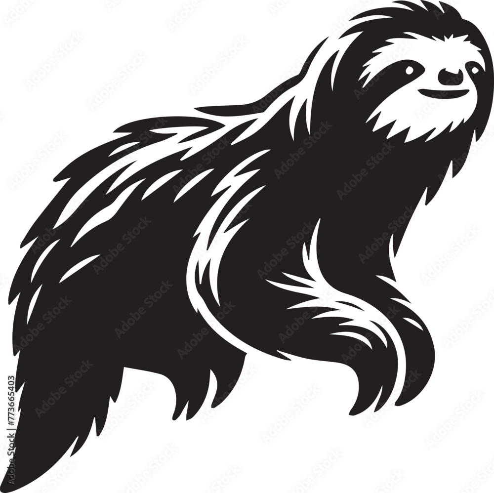 sloth vector silhouette style sloth vector silhouette style
