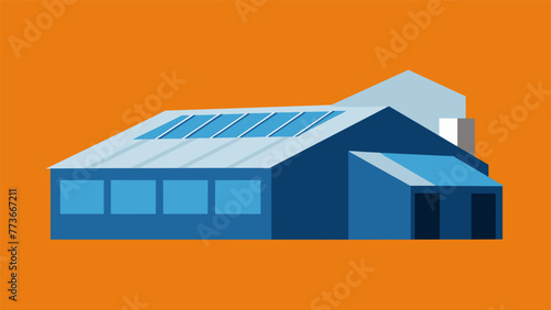 The factorys roof is covered in a layer of reflective material designed to reduce heat absorption and keep the interior cool without relying on