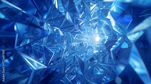Digital blue abstract glass sculpture pumping poster web page PPT background © jinzhen