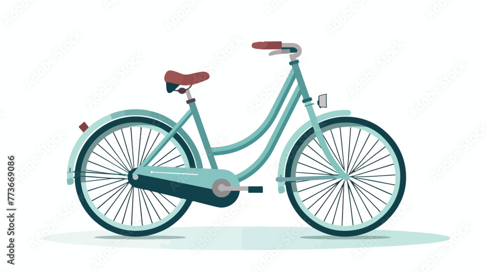 Flat design single bike icon vector illustration fl