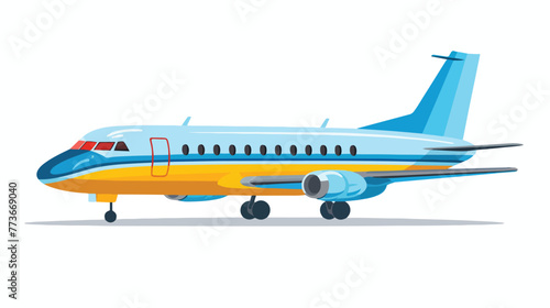 Flat design single airplane icon vector illustratio