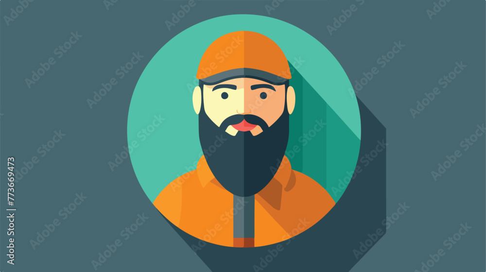 Flat design user pictogram icon vector illustration