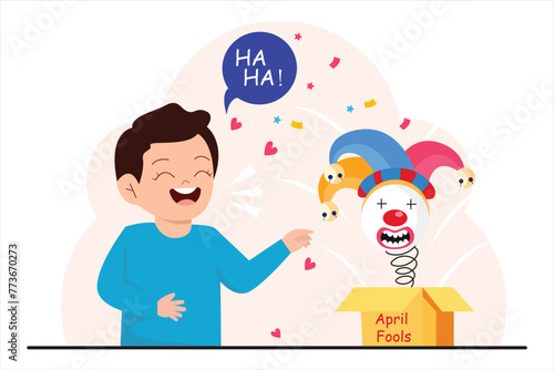 April Fools Flat Illustration Design