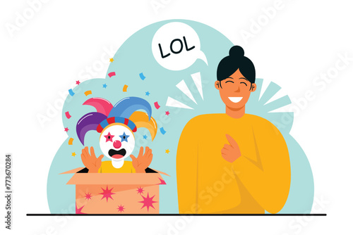 April Fools Flat Illustration Design