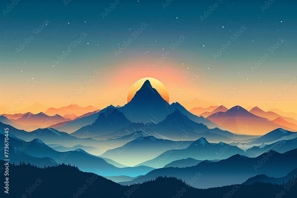 sunset in mountains sunset in mountains