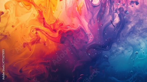 Liquid colors splashing and intertwining, creating a captivating dance of gradients in a visually striking and vibrant composition. photo