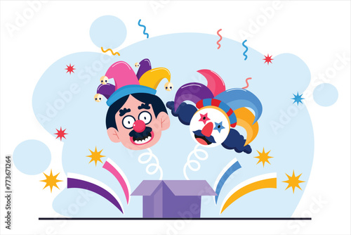 April Fools Flat Illustration Design