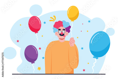 April Fools Flat Illustration Design