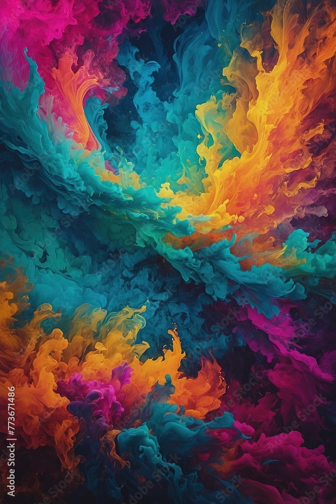 Abstract Vibrant Gradient Colour Wallpaper Background