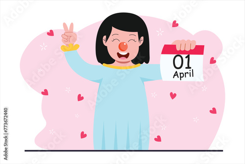 April Fools Flat Illustration Design