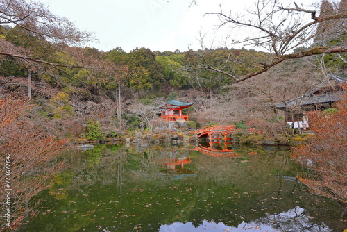 Daigo-ji Temple a Buddhist temple with 5-story pagoda, at Daigohigashiojicho, Fushimi Ward, Kyoto, Japan  photo