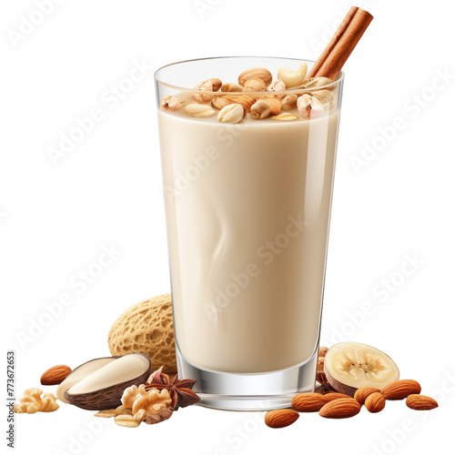almonds and milk and nuts isolated
 photo