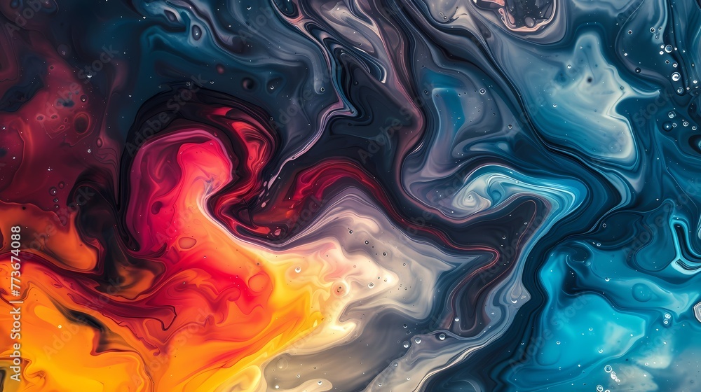 A mesmerizing dance of vibrant hues in a liquid abstract, creating a gradient wave that is both fluid and visually striking in its simplicity.