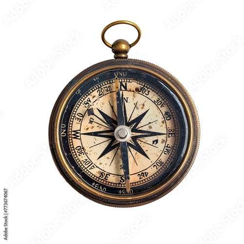 Navigation compass object isolated on transparent background