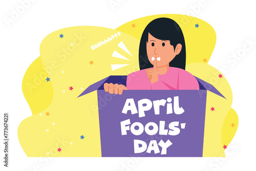 April Fools Flat Illustration Design