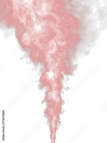 Effect of rising red smoke isolated on a transparent background