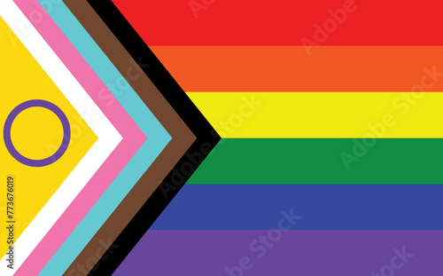 Intersex inclusive pride flag Pride Month LGBTQ Rainbow