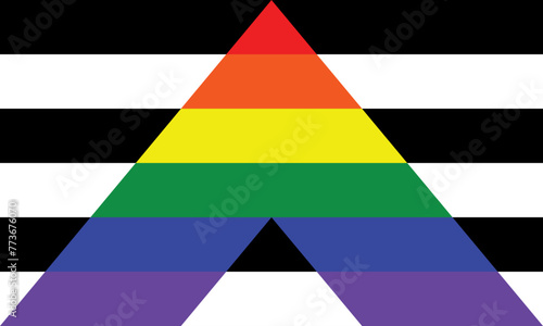 Straight Ally Flag Pride Month LGBTQ Rainbow