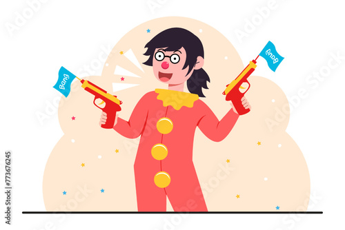 April Fools Flat Illustration Design