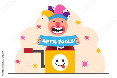 April Fools Flat Illustration Design